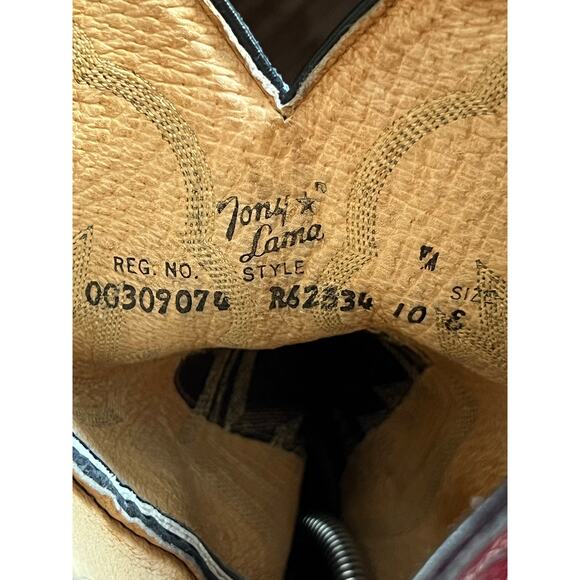 Tony Lama Men’s Size 10 E(Wide) Shrunken Bull Shoulder Gray/Black Cowboy Boots - Picture 12 of 12